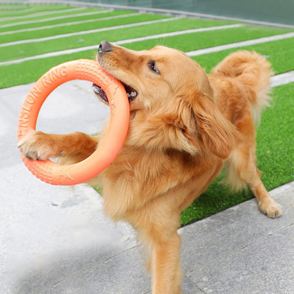 Interactive Squeaky Plush Dog Toy - 1pc Orange Dog Toys Pet Flying