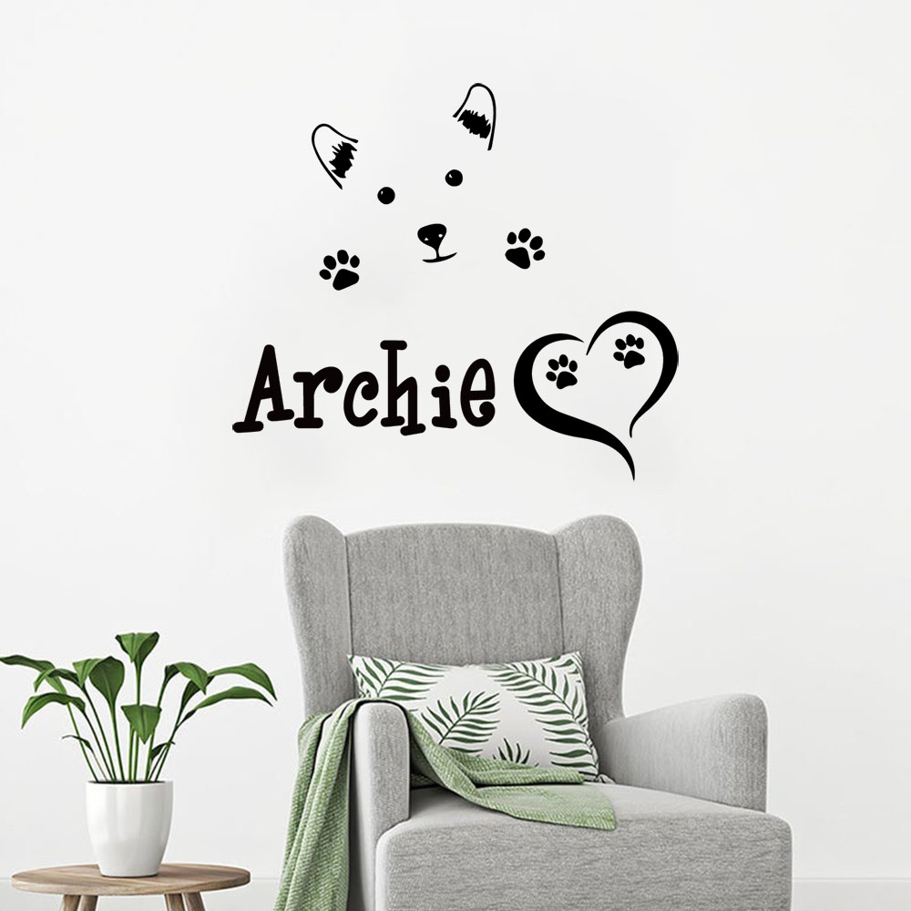 Pet Grooming - Adesivo Murale Personalizzato con Testo per