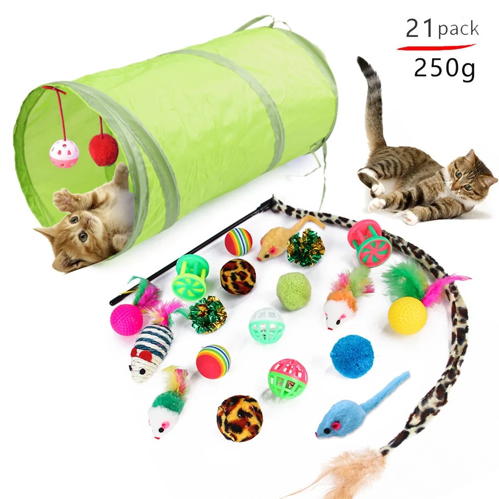 Catnip Interactive Plush Mouse - Set di Giocattoli Interattivi per Gatti