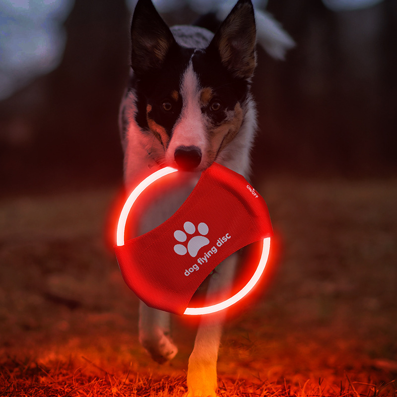 Flying Disc Dog Training Toy - Disco volante per cani a LED,