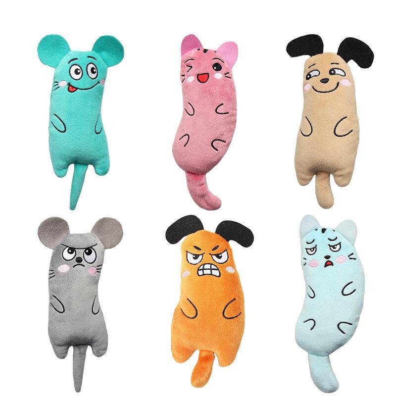 Catnip Interactive Plush Mouse - Divertente animale domestico peluche ricamo erba