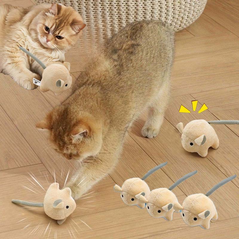 Catnip Interactive Plush Mouse - Giocattolo elettrico per gatti con topo