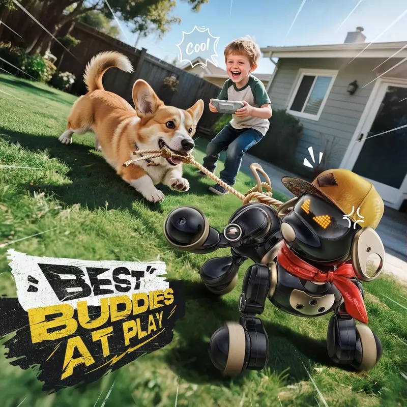 Dog Toys - Giocattolo Robot Cane Intelligente con Telecomando,