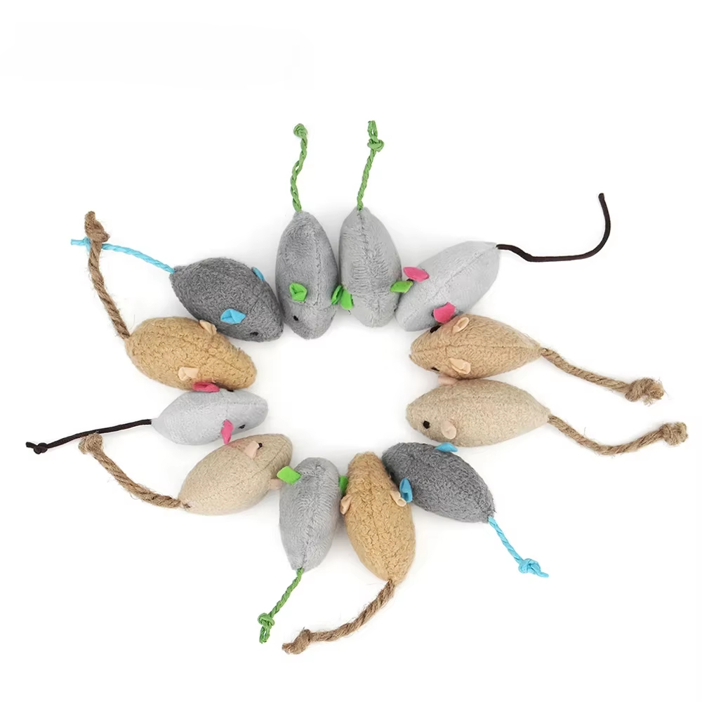 Catnip Interactive Plush Mouse - 5 Pezzi Giocattoli Interattivi per Gatti