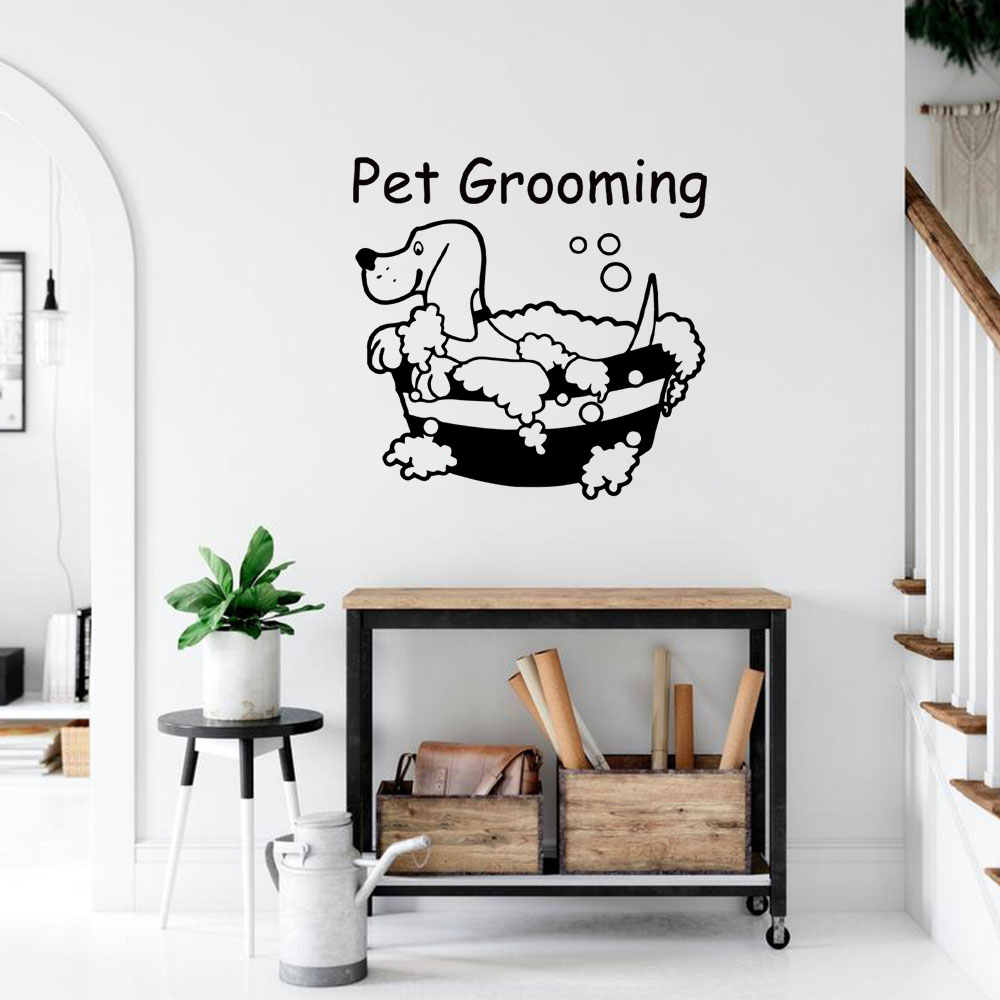 Pet Grooming - Adesivo Murale Personalizzato con Nome per