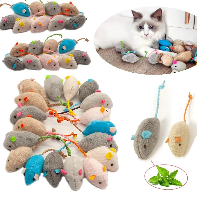 Catnip Interactive Plush Mouse - 5 Pezzi Giocattoli Interattivi per Gatti