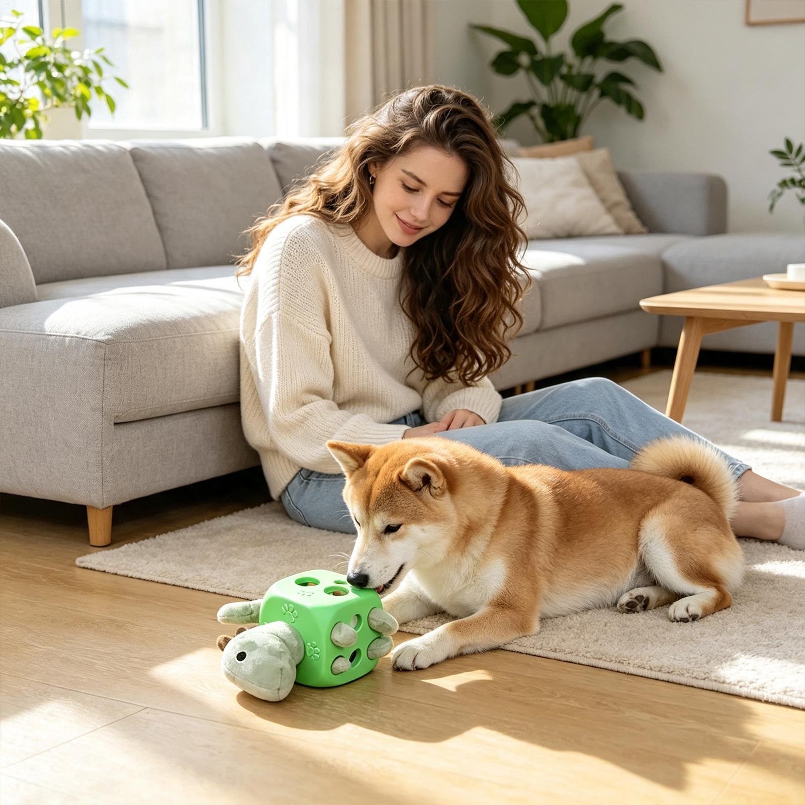 Rubber Treat Dispensing Dog Toy - Giocattolo Interattivo per Cani, Dispenser di