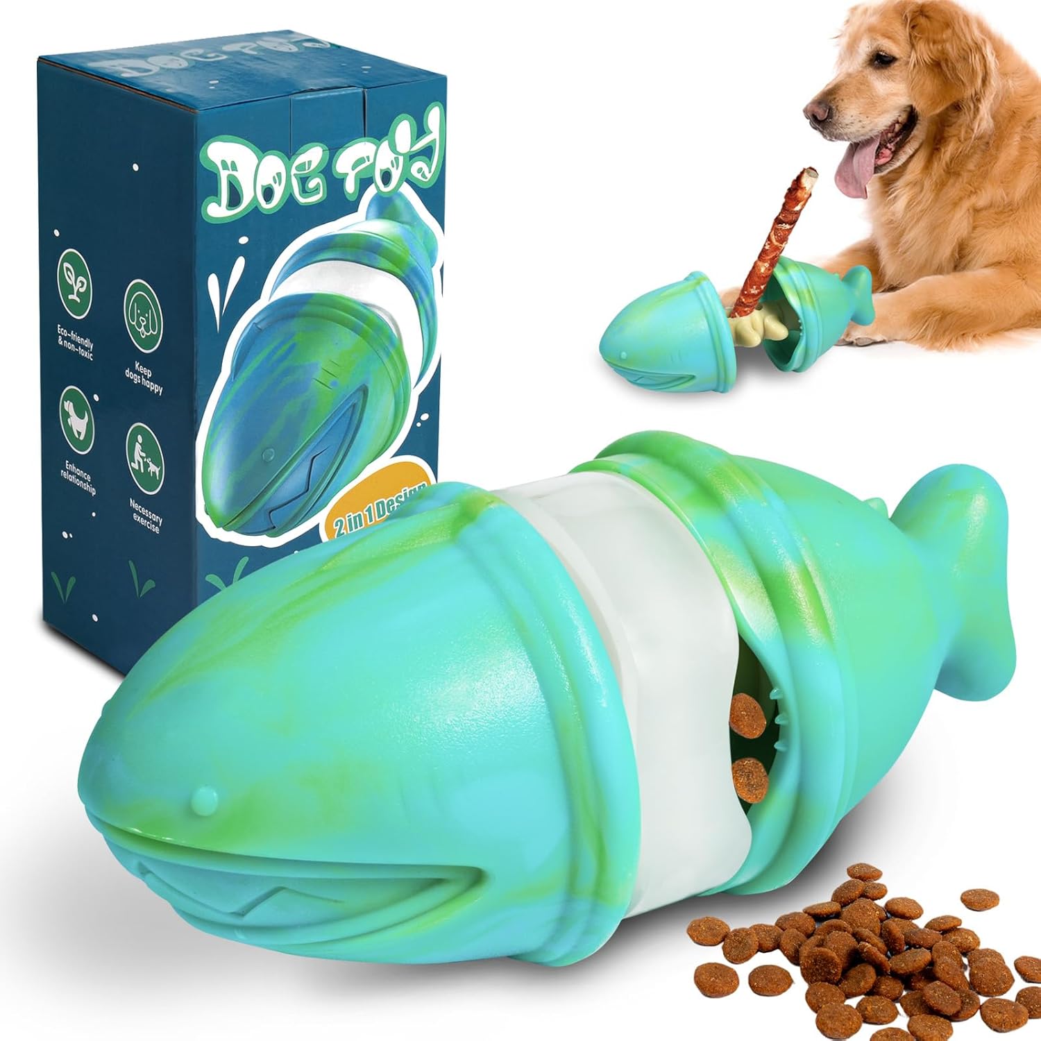 Giocattolo da masticare 2 in 1 - Rubber Treat Dispensing Dog Toy recensione e prezzo